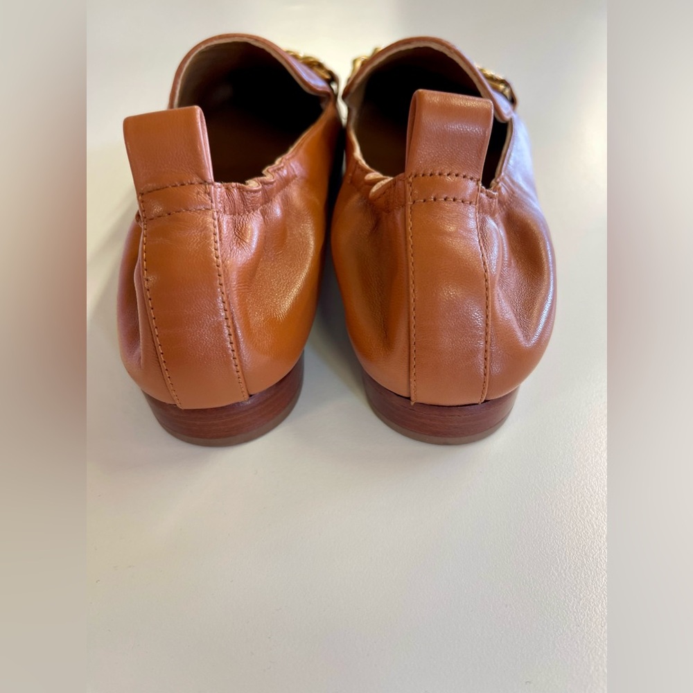 Tory Burch Mini Benton Calf Leather 20mm Charm Loafer in Ambra Tan sz 7 - Picture 4 of 9